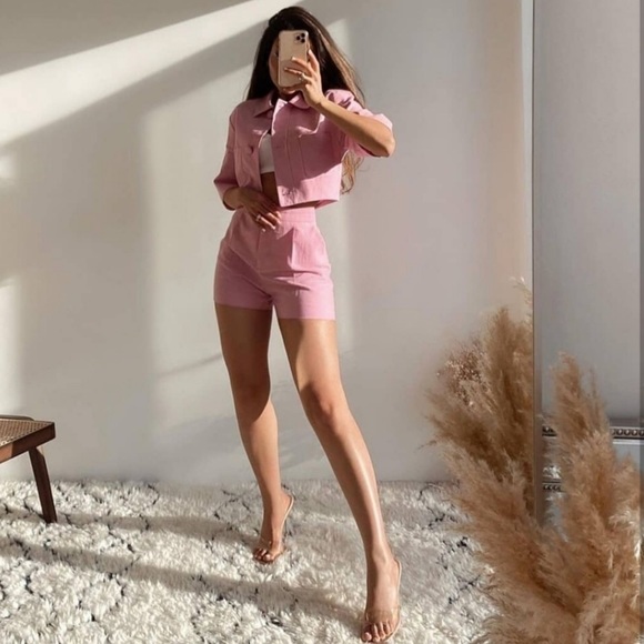 NWT Zara 2-Piece Cropped Button Blazer& Shorts Set - Picture 12 of 16